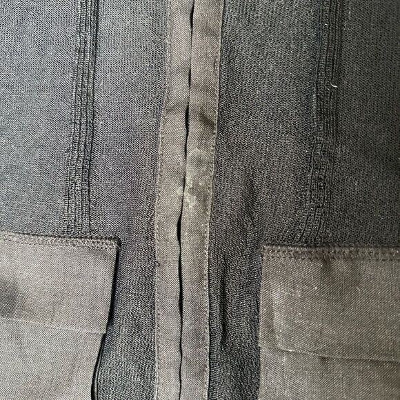 Black Sheer Utility Vest Layering Piece Linen Zip-Up Sleeveless Top Size Small - Picture 9 of 12